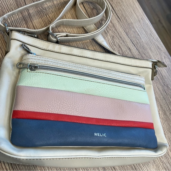 Relic Cream and Multi-Stripe Crossbody Bag - Picture 1 of 11